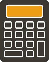 Calculator Glyph Two Colour Icon vector