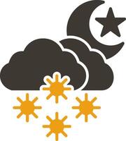 Night Snow Glyph Two Colour Icon vector