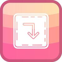 Turn down Glyph Squre Colored Icon vector