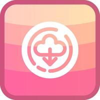 Cloud download Glyph Squre Colored Icon vector