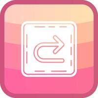 U turn Glyph Squre Colored Icon vector