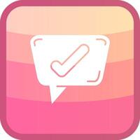 Check sign Glyph Squre Colored Icon vector