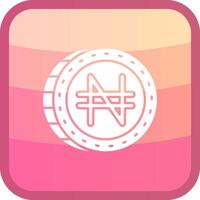 Naira Glyph Squre Colored Icon vector