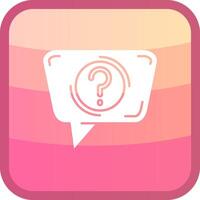 Question Glyph Squre Colored Icon vector