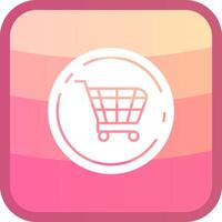 Shopping cart Glyph Squre Colored Icon vector