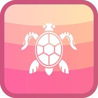Turtle Glyph Squre Colored Icon vector
