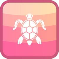 Turtle Glyph Squre Colored Icon vector