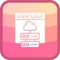 Cloud storage Glyph Squre Colored Icon vector