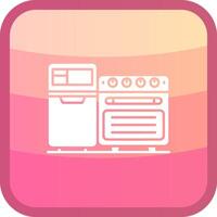 Kitchen Glyph Squre Colored Icon vector