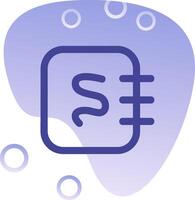 Notepad sketchpad Gradient Bubble Icon vector