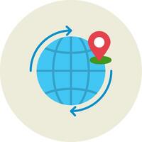Worldwide Shipping Flat Circle Icon vector