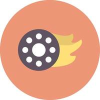 Fire Wheel Flat Circle Icon vector