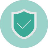 Shield Flat Circle Icon vector