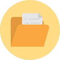 Document Flat Circle Icon vector