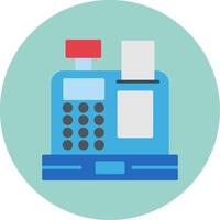 Cash Machine Flat Circle Icon vector