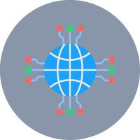 Network Flat Circle Icon vector