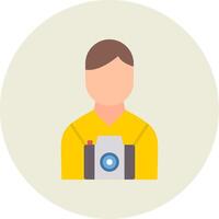 Camera Man Flat Circle Icon vector