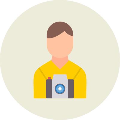 Camera Man Flat Circle Icon