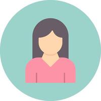 Woman Flat Circle Icon vector