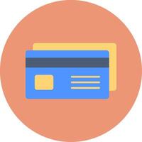 Debit Card Flat Circle Icon vector