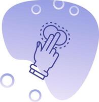 Two Fingers Tap Gradient Bubble Icon vector