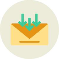 Email Flat Circle Icon vector