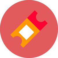 Ticket Flat Circle Icon vector