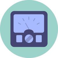 Ammeter Flat Circle Icon vector