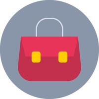 Shoulder Bag Flat Circle Icon vector