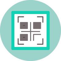 Qr Code Flat Circle Icon vector