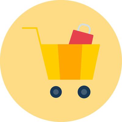 Cart Flat Circle Icon
