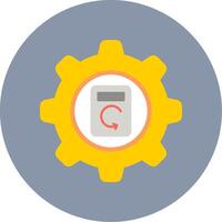 Process Data Flat Circle Icon vector