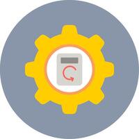 Process Data Flat Circle Icon vector