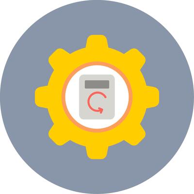 Process Data Flat Circle Icon