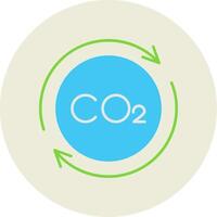 Carbon Cycle Flat Circle Icon vector