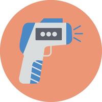 Thermometer Gun Flat Circle Icon vector