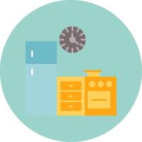 Kitchen Flat Circle Icon vector