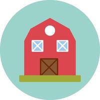 Barn Flat Circle Icon vector