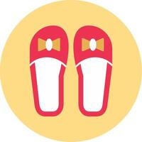 Slippers Flat Circle Icon vector