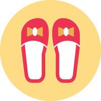 Slippers Flat Circle Icon vector