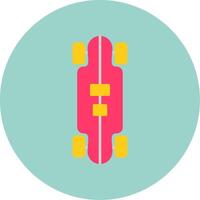 Longboard Flat Circle Icon vector