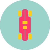 Longboard Flat Circle Icon vector