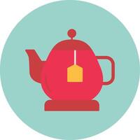 Teapot Flat Circle Icon vector