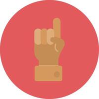 Raised Finger Flat Circle Icon vector