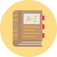 Dictionary Flat Circle Icon vector