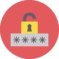 Broken Password Flat Circle Icon vector