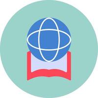 global educación plano circulo icono vector