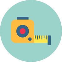 Tape Measure Flat Circle Icon vector