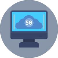 Cloud Connection Flat Circle Icon vector