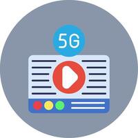 Live Streaming Flat Circle Icon vector